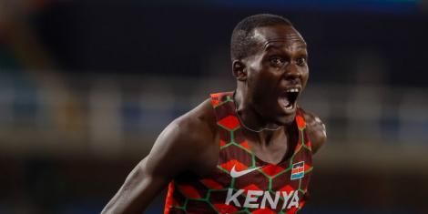 Reynold Kipkorir Cheruiyot celebrating his 1,500m win at the 2022 World U-20 Championships on August 4 in Cali, Colombia.