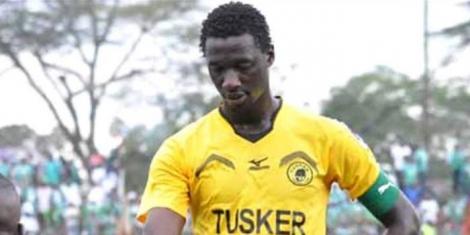 Joseph Shikokoti playing for Tusker FC during a past match in 2014.