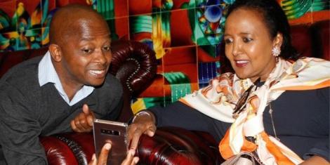 Nick Mwendwa(left) together with Sports Cabinet Secretary Amina Mohammed at a past event