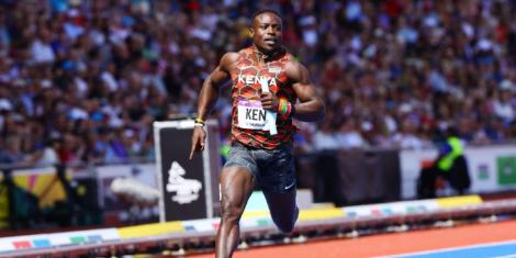 Ferdinand Omanyala in action in the 4x100m relay semifinal at the Commonwealth Games on Saturday 6, 2022.