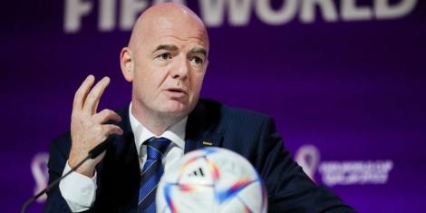 FIFA President Gianni Infantino addresses the media during a past press conference.
