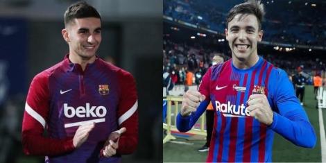 Barcelona players Ferran Torres(left) and Nico González(right)