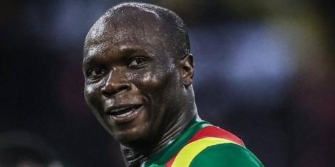 Vincent Aboubakar celebrates a goal for Cameroon in a past match.