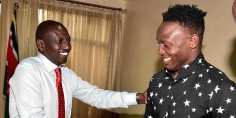 From right to left: President William Ruto and Victor Wanyama all smiles after a meeting in Nairobi on July 11, 2019.