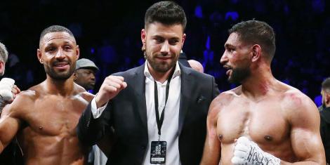 Amir Khan Poses With Kell Brook After Brook Defeated Him In February, 2022