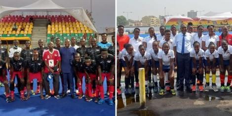 Kenya men and women's senior national hockey teams at the Africa Cup of Nation Championship in Accra, Ghana.