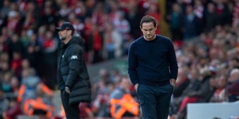 Everton manager Frank Lampard during their 2-0 defeat by Liverpool at Anfield.