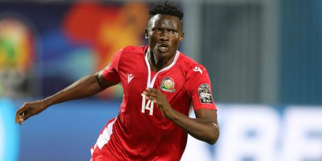Kenyan international and Harambee Stars captain Michael Olunga in a past match.
