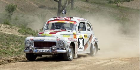 A safari rally car in a past rally event