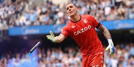 Aston Villa Goalkeeper Robin Olsen In The 2021/22 EPL Final at Eithad Stadium on May 23, 2022