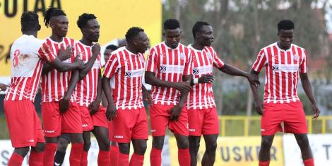 Talanta FC Players at their Ruaraka Grounds home stadium.
