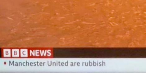 BBC News Controversial Ticker on Manchester United