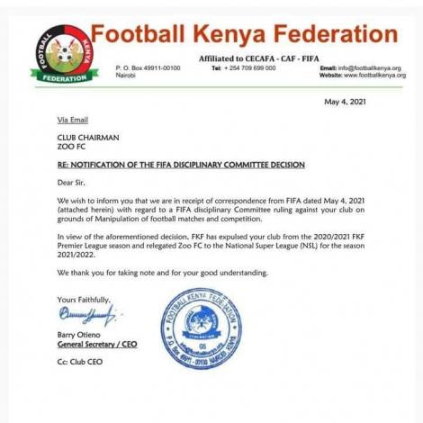 FKF Letter